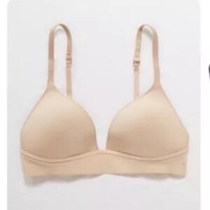 NWT AERIE Real Me Lightly Lined Wireless Bra 38C Sands Tan Beige